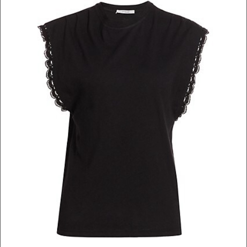 DEREK LAM 10 CROSBY Sayles Lace-Trimmed Muscle Tank Black - Size S Small